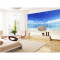 大型3D立体墙纸壁画客厅沙电视背景墙无缝墙布壁纸立体大海沙滩 无缝油画布（整张）