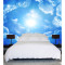 无缝大型壁画欧式天花板吊顶蓝天白云背景墙墙纸壁纸卧室客厅壁纸 无缝真丝布（整张）