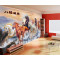 无缝墙纸3D壁画中式客厅沙电视背景墙防水壁纸油画八骏图马墙布 5D凹凸真丝布（整张/平方）