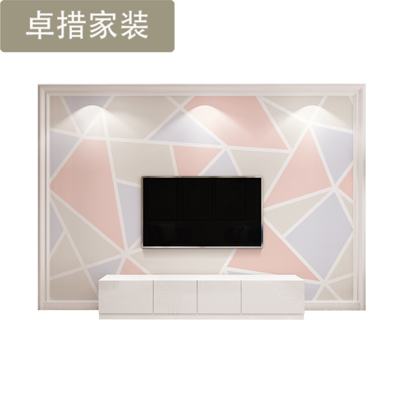 简约现代电视背景墙壁纸几何3d壁画5d立体卧室客厅无纺布影视墙布 5D浮雕真丝布（一整张）