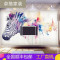 北欧手绘水彩墙纸抽象斑马个性3d壁纸艺术客厅电视背景墙壁纸壁画 5D浮雕真丝布（一整张）
