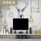 欧式麋鹿壁画3D现代简约客厅沙电视背景墙壁纸5D立体手绘墙布 5D浮雕真丝布（一整张）