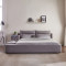 A家家具 床 双人床 布艺床 现代简约布床1.5米1.8米主卧床北欧床可拆洗设计多功能 1.8米榻榻米【米白色】+床垫