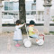 日系风格儿童三轮车宝宝脚踏车小孩自行车无印简约推杆手推童车1-5岁男孩女孩玩具车 红色