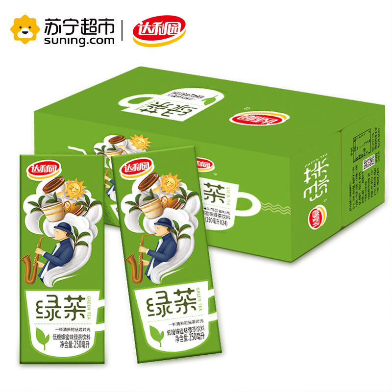达利园 绿茶 低糖蜂蜜味绿茶饮料 250ml*24包
