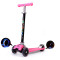 舒童乐（Strolex）新款折叠滑板车儿童滑板车宝宝三轮四轮踏板车闪光童车 粉红色