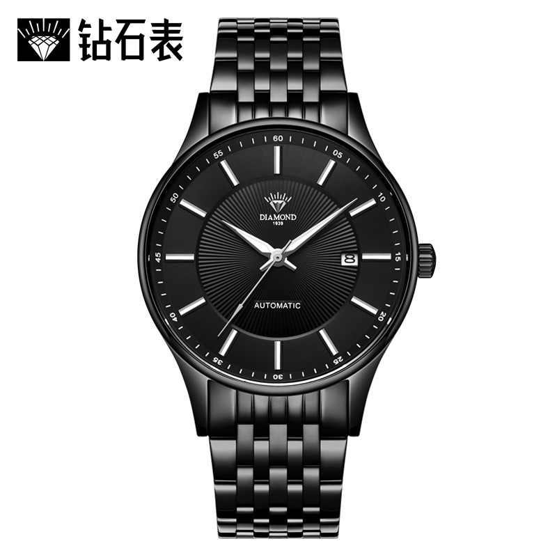 上海钻石牌(DIAMOND)手表男士日历条钉商务自动机械表3190男表