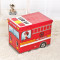 折叠收纳凳卡通儿童玩具储物箱折叠家用创意可爱小汽车可坐杂物整理盒_4 红色消防车车厢