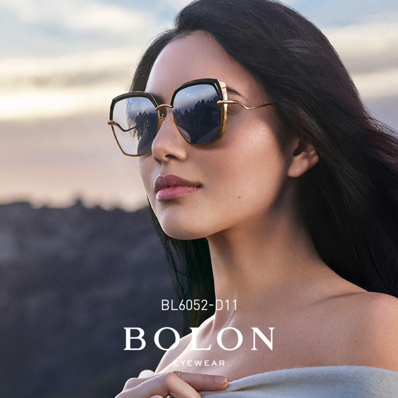 BOLON暴龙新款蝶形偏光太阳镜明星同款墨镜女时尚的眼镜BL6052 D11黑金色