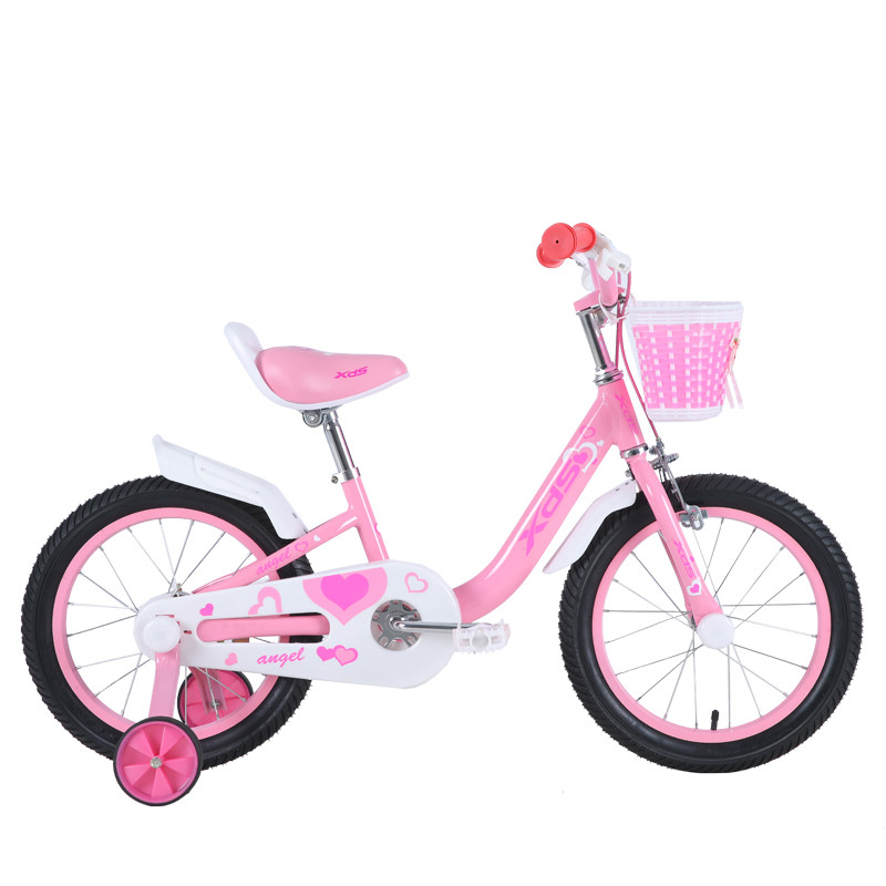 喜德盛单车 喜德盛自行车 12寸14寸16寸儿童自行车3-7岁女童车铝合金车架辅助轮单车 小天使 粉色14寸（适合身高0.9-1.1米)