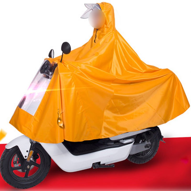 创意简约自行车雨披雨衣电动车雨披雨衣单人摩托车雨披雨衣成人男女雨衣电瓶车雨披雨衣简约雨披 黄色牛津布4XL(拉链镜套)