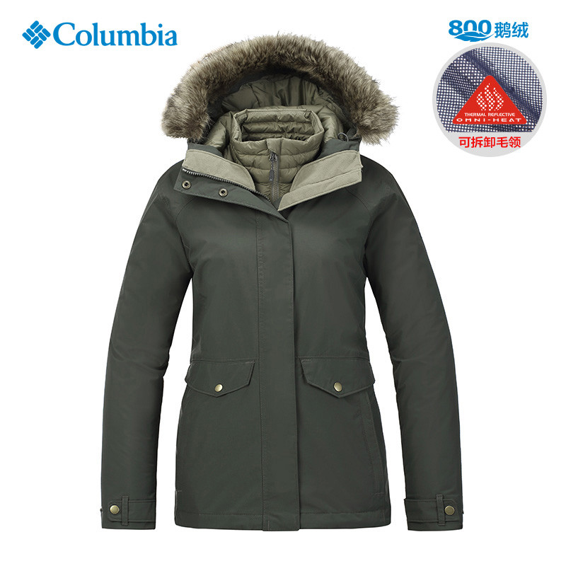 哥伦比亚(Columbia)户外城市旅行女装羽绒三合一冲锋衣XR7946