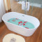 浴缸家用情侣日式浴缸浴盆卫生间小户型按摩五件套澡盆独立式冲浪家用 宽边五件套-白色- 1.3m