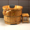 【高端】香柏木泡澡木桶加厚家用圆形沐浴桶实木质洗澡桶浴盆 直径900*高700