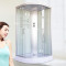 淋浴房整体洗澡间沐浴淋雨弧扇形钢化玻璃蒸汽一体式浴室隔断家用100*100升级加厚豪华舒适 100*100*215cm白色普通