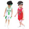 儿童套装两件套夏装童装男女童中大童运动套球衣宝宝篮球服表演服_8 120 5号白色