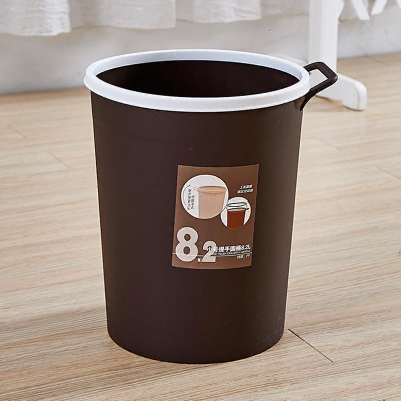 手提无盖创意时尚卫生间垃圾桶带提手厨房客厅家用垃圾桶_12 8.2L咖啡色
