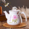 时尚陶瓷茶壶凉水壶大容量冷水壶家用夏季茶壶_3 800ml粉紫花