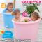 大人泡浴的塑料浴桶家用加厚全身儿童冼澡桶宝宝浴桶可坐小孩_0 果绿色小号浴桶(适合0-4岁)