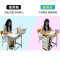 18新款课桌挂书袋高中生大容量创意收纳袋可爱卡通学生书桌挂袋_5 灰色黄眼睛猫