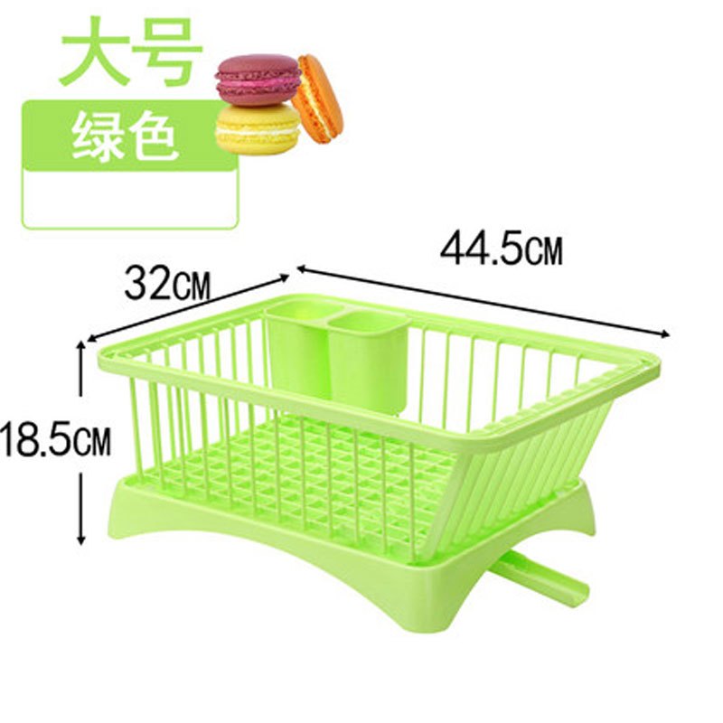 碗柜塑料厨房沥水碗架碗筷餐具收纳盒碗碟架沥水架导流碗盘置物架时尚创意厨房筷子收纳盒生活日用_14 大号绿色