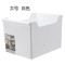 桌面塑料文件夹收纳盒橱柜餐具收纳箱手提档案资料储物盒_2 大号白色