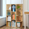 组合书架简约现代书架置物架简易创意书架书柜单个组合收纳架_19 四层暖白
