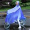 自行车雨衣女成人单人电动车男单车骑车学生骑行雨披创意简约家居家晴雨用具_1 可拆卸双帽檐-雨滴蓝
