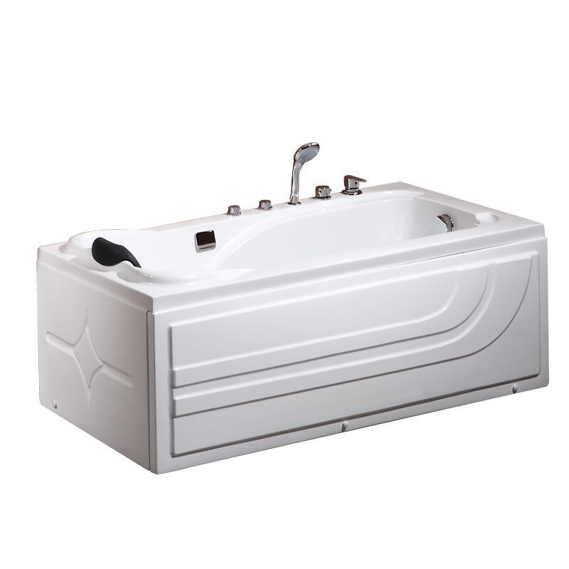 浴缸家用浴缸小户型浴盆亚克力按摩浴缸卫生间1.2-1.8米_8 ≈1.5M 尊贵版(五金+按摩缸)右裙