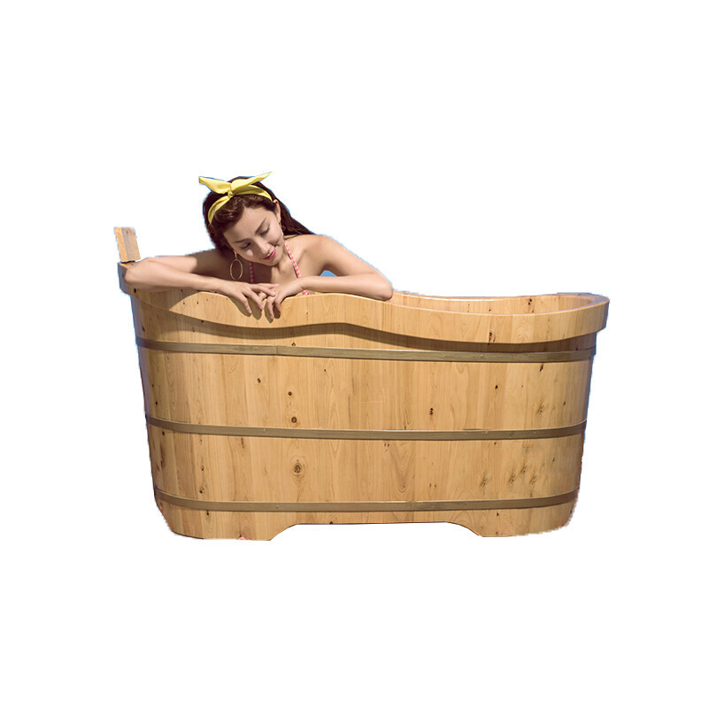 浴桶香柏木加厚浴缸带盖沐浴桶实木洗澡木盆单人洗浴泡澡木桶_0 1.4米套餐一