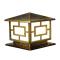 太阳能中字柱头灯中式方形大灯柱子灯户外庭院围墙灯柱灯_3 25cm加厚古铜色太阳能(两用款)