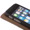 iCoverCase苹果5s手机壳手机套真皮适用于iphone5s/SE 棕色--赠送钢化膜+透明壳