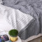 日本纯棉夏季毛巾被薄款空被全棉纱布被午睡毯床尾毯灰色网格_5 200cmx230cm 紫色网格