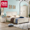 A家家具 床 美式乡村白色双人床 1.5米地暖高箱床+床垫