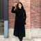 黑色毛呢外套女2018秋冬季新款韩版女装赫本风中长款修身呢子大衣 L 不加棉款