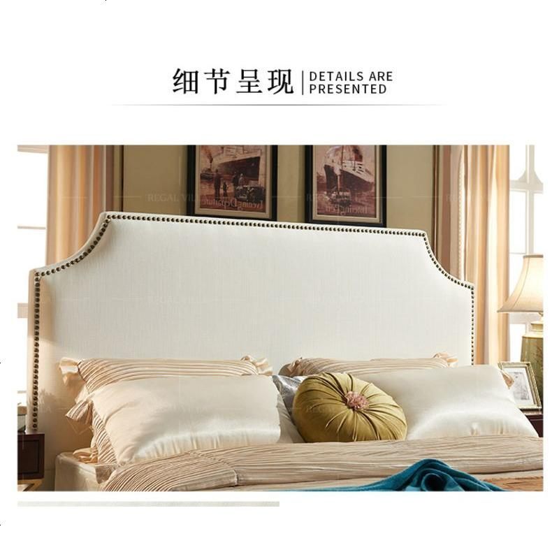 美式布艺床头定制床屏软包床头双人床头板简约单个床头宽铆钉床头 其他_C款1米35宽
