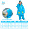 名盛男女学生儿童雨衣分体套装尼龙绸防水卡通韩版时尚雨披 蓝色带书包位XXL号