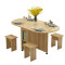 简易多功能圆形折叠餐桌椅组合餐桌小户型家用可移动简约4人饭桌_239_511 移动1.4+4凳圆桌黑色