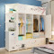 法耐(FANAI)简易衣柜简易组装塑料布柜子卧室挂简约现代经济型衣橱 7门1挂半角柜淡紫