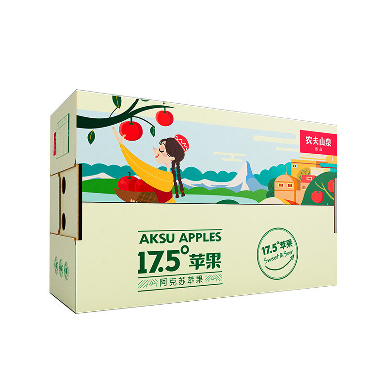 农夫山泉 17.5°苹果新疆阿克苏苹果 4个简装 单果径约80mm以上 新鲜水果