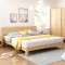 一米色彩 北欧实木床现代简约原木1.8米橡胶木双人床带软靠气压高箱1.5M主卧室 1.2米实木床