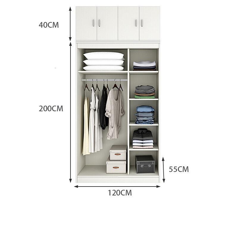 衣柜推拉2现代简约卧室家具组装实木质柜子整体移衣橱定制_7_3 120衣柜+顶柜