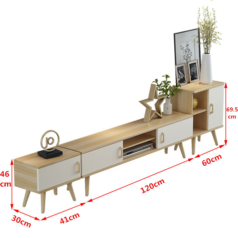 北欧电视柜茶几组合套装欧式现代简约大小户型客厅卧室影视柜地柜1.2M电视柜全暖白组装 1.2M电视柜全套浅胡桃