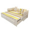 实木沙发床多功能可折叠推拉小户型客厅1.8米1.5米双人沙发床两用 150*200_环保白漆_送全套垫_1.8米-2米