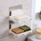 免打孔肥皂盒卫生间沥水创意壁挂香皂架浴室置物架吸盘肥皂架皂盒 毛巾杆1个装颜色随机
