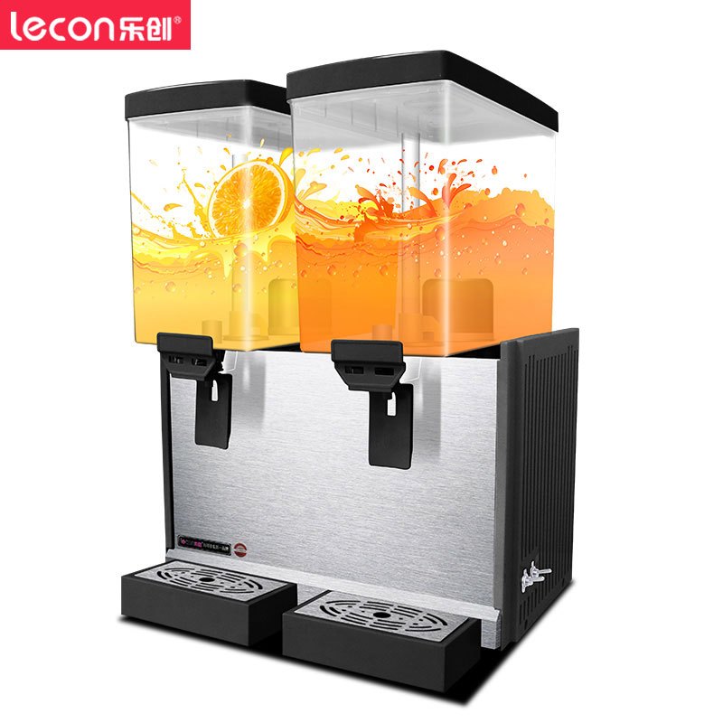 乐创 饮料机商用 果汁机冷热饮机可乐奶茶饮品机 双缸双温 搅拌式 黑色