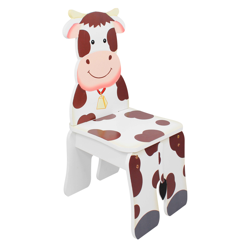 TEAMSON 纷朵奇主题儿童房幼儿园创意农庄奶牛木质靠背椅子