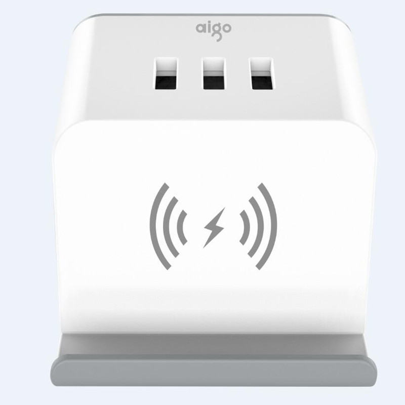 爱国者 无线充 USB 多功能家用电源插座 M0230Q 白色