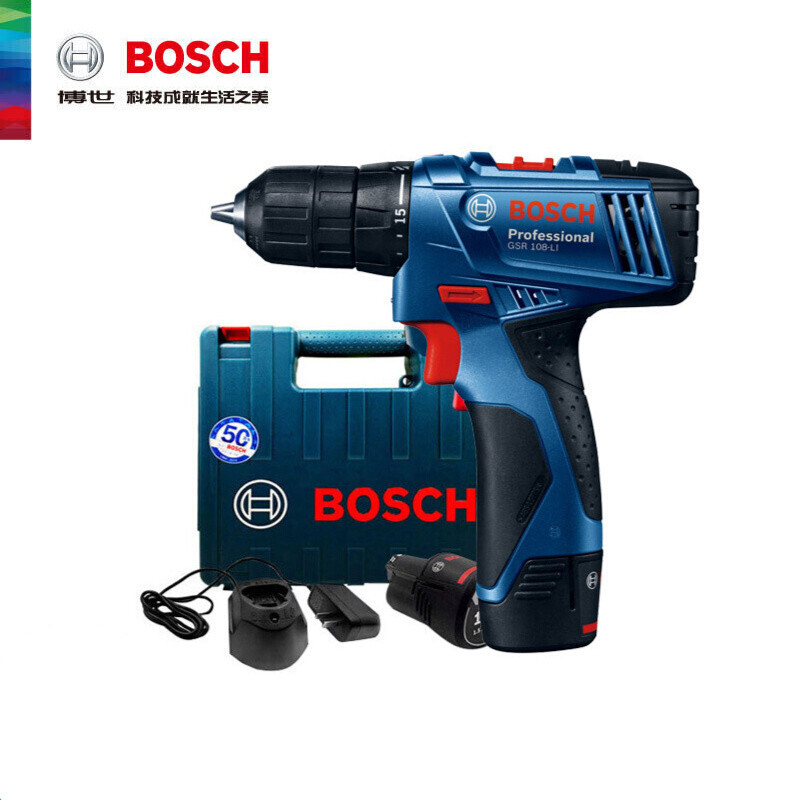 博世（BOSCH）GSR108-LI锂电充电式起子机手电钻电动工具开孔家用手钻螺丝刀 单电版 GSR108-LI单电