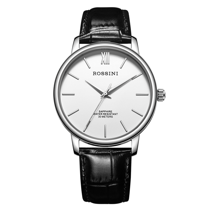 罗西尼（ROSSINI)手表启迪系列2019新品高情侣男表商务风石英表皮带男士腕表519903 男表黑皮519903W01D